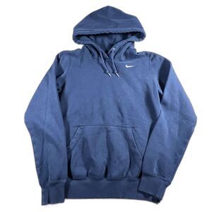 Nike 2012 Women's Club Fleece Pullover Hoodie Mini Swoosh Blue XS